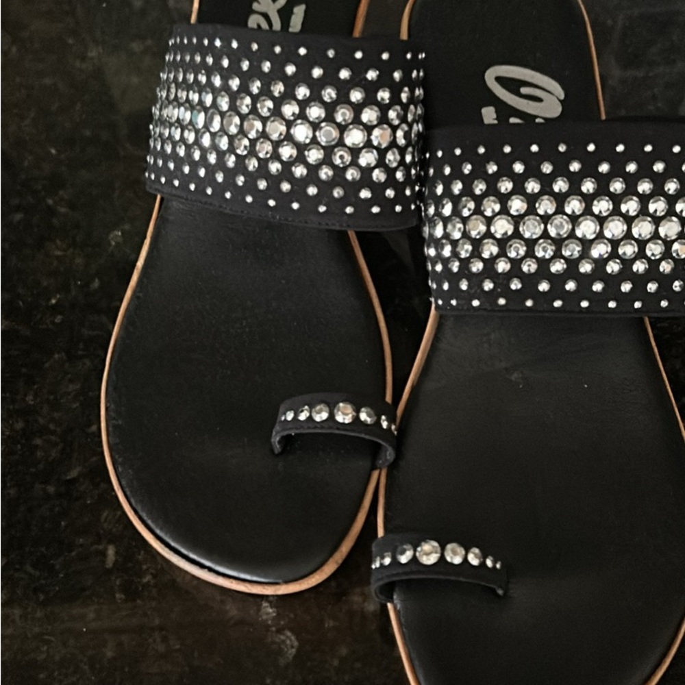 Onex Black & Silver Stud  Sandals